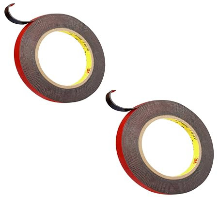 3M PT1100 viskoelastisches Acrylat Plus Schaumklebeband doppelseitiges Profi-Klebeband Schwarz Metall und lackierte Oberflächen Extra starke Band (7.5 mm x 5 meter_ 2 Rolle)