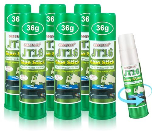 DERUC Colla per stampante 3D, Colla 3D, Colla per stampanti 3d, 3 stick di colla da 36 g, ad asciugatura rapida, PVP, adesivo solido per letto caldo, PLA, ABS, PETG, lavabile, facile da incollare