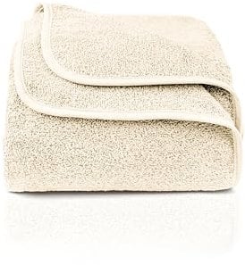 Gräfenstayn LAYNENBURG Premium Frottee Decke 150x200 cm - 100% Baumwolle - dünne & leichte Sommerdecke - Baumwolldecke als Sofa-Decke & Bettdecke - Frottierdecke & kühlende Sofa-Decke (Creme)