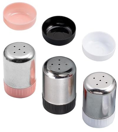 3 mini saleros y pimenteros con tapa de acero inoxidable, pequeños saleros plateados con agujeros para viajes, camping, bento, barbacoa al aire libre y especias para el hogar (20 ml)