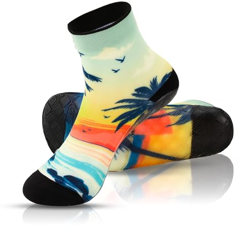 RANDY SUN Sockenschuhe Damen & Herren, Beach Barfußsocken, Schnell Trocknend Strandsocken mit TPE-Sohle, Strandschuhe für Beachvolleyball, Surfen