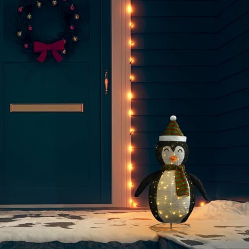 Home Items, dekorative Weihnachtsfigur mit Schnee-Pinguin, luxuriöser LED-Stoff, 60 cm, Anzugmöbel
