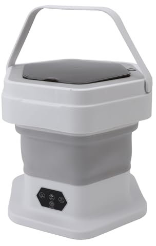 KIMISS Lavadora Plegable Compacta de 8 litros, Mini Lavadora Portátil con Combo de Lavado y Centrifugado para Ropa, Toallas, Calcetines y Ropa Interior (Grey)