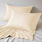 LINENWALAS Kissenbezug aus 100% Bio-Bambus, Set mit 2 weichen Kissenbezügen aus Bambusseide für Haar und Haut, kühlende Kissenbezüge, Bambus-Bettwäsche (80 x 80 cm, Beige)