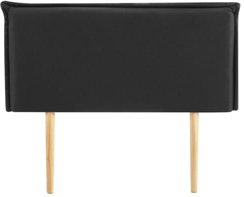 IDIMEX Kopfteil BASOL mit Holzbeinen 120 cm in schwarz. Gepolstertes Bettkopfteil mit hochwertigem Stoff für Einzelbetten