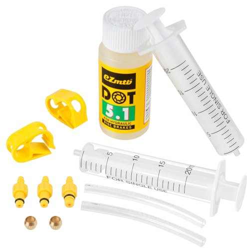 Yiezio Bremsenentlüftungskit für SRAM Hydraulikbremsen, Bremsflüssigkeitswechsel Hydraulik-Kits, inklusive Hochleistungs-Bremsflüssigkeit DOT-Öl 60ml