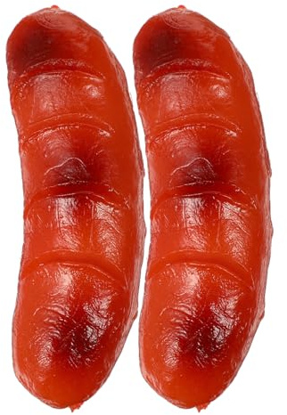 VINTORKY 2 Stück Realistische Hotdog Attrappen aus PVC Künstliche Lebensmittelrequisiten mit Hoher Detailtreue für Party Dekoration und Restaurant Auslagen