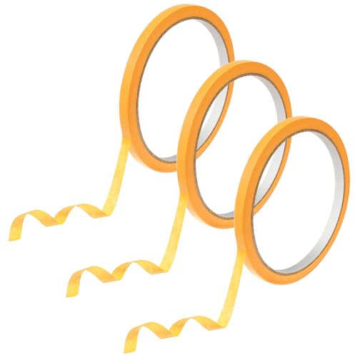 3 Rollen Orange Fine Line Tape, masking tapes abklebeband lackieren auto Fineline Band Gelbes Klebeband Malerband Tape Zierstreifenband Band Whiteboard Tapes Lackierband für Whiteboard Gemälde
