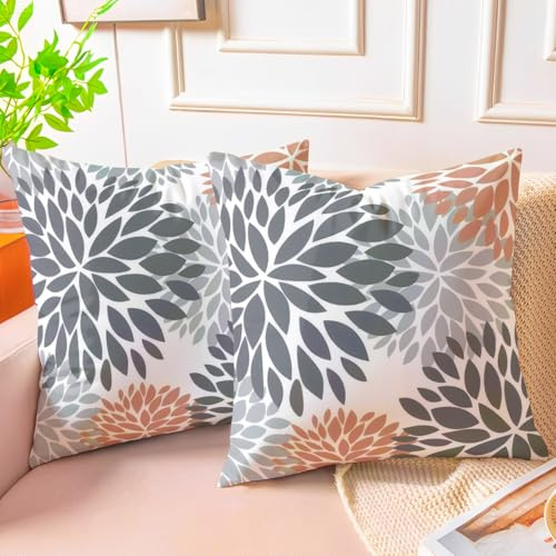 Miuyunya Lot de 2 Housses de Coussin Canapé Noir 40x40 Gris Terracotta Housse Coussin Velours Décoratif Moderne Aesthetic Blanc Taie d'oreiller Decoration pour Chambre Sofa Salon Lit Chaise Maison