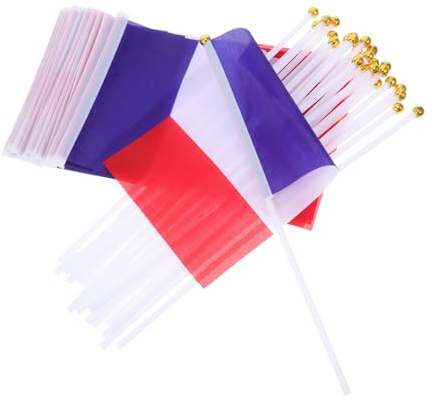 TEHAUX 25pcs Mini Drapeau De Bureau De France Drapeau De Table Décorative Français Avec Drapeau En Polyester À Tige Avec Pour De Et Décorations De Fête