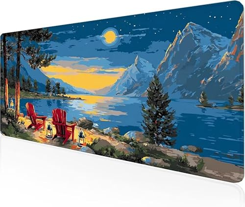 Tapis De Souris Chaise Longue,Sous Main Bureau Clair Lune Tapis De Souris XXL Gaming 1600x800x3mm Protege Bureau Base AntidéRapante,Durable ImperméAble Texturé Microtissu AméLiore PréCision Y1-476