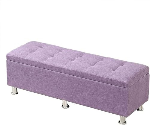 MEVZHH Quadratische Aufbewahrungsbänke Polsterbank Für 2Rsonen Aufbewahruosmanische Bank Einwechselbank Sofa Hocker Haushaltsbett Ende Hocker/Lila/100 * 40 * 40Cm