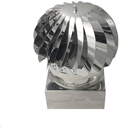 EINSIDE Comignolo girevole, Cappello eolico per camini in acciaio inox AISI 304, Base rettangolare 32 x 42 cm