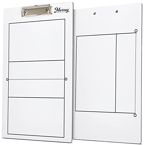 Murray Sporting Goods Trocken abwischbares Trainer-Klemmbrett | doppelseitiges, trocken abwischbares Whiteboard (Volleyball)