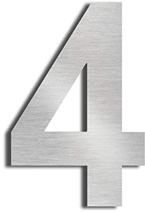 nanlyiau 6in/15.3cm Numeri civici Numero di acciaio Numero civico esterno in Solido Acciaio Inossidabile 304,Aspetto Fluttuante(6in 4)