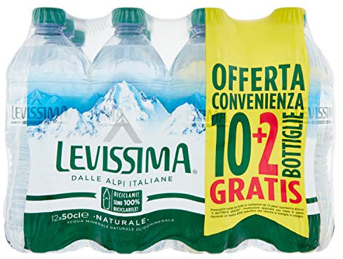Levissima Acqua Minerale Naturale Oligominerale, 12 x 0.5cl