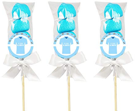 Bulgari - Set spiedini di marshmallow fai da te (Calcio - Azzurro)