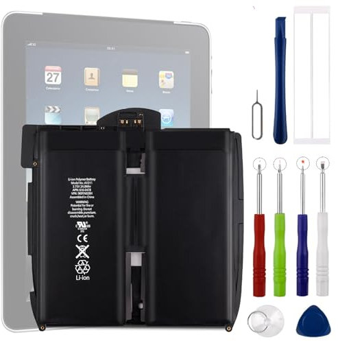 Upplus A1315 - Batería de repuesto compatible con iPad 1st Gen 741-0025-A (3,75 V, 6600 mAh, A1219, A1337, 616-0448, con kit de herramientas)
