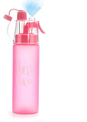 Emopeak 580ML Misting Water Bottle, Y1 20OZ Sports Water Bottle with Spray Mist for Outdoor Hydration, FDA Approved BPA-Free Mist Water Bottle (Frosted Pink, 20oz/580ml)