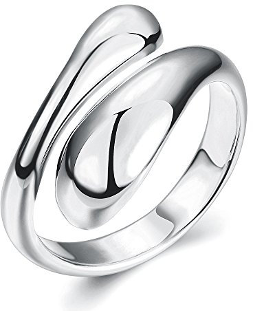 IMINI Teardrop Open Ring 18 Karat Platin Überzogener minimalistischer Daumen Finger Band Statement Wrap Ringe für Frauen Mädchen Männer Mode Geschenke
