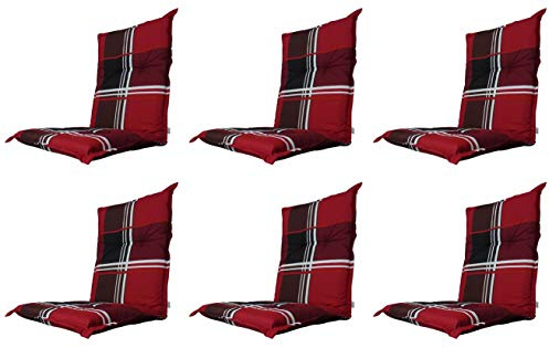 Madison Luxus 6 x Niederlehner Auflage, Morgan Aubergine, 8 cm, A023 | A 023, Polster, Kissen