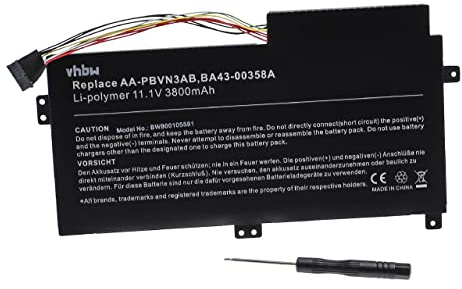 vhbw 1x Batterie Compatible avec Samsung 35X0AA-X05, 35X0AA-X03, 35X0AA-X04, 35X0AA-X01, 35X0AA-X02 Ordinateur Portable (3800mAh, 10,8V, Li-ION)