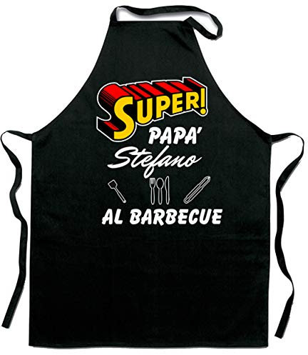Colorfamily Grembiule Personalizzabile con nome Papà al barbecue Idea regalo divertente