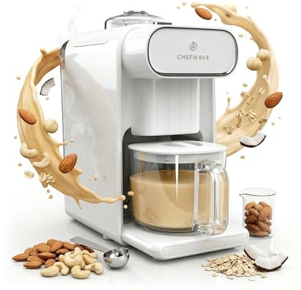 ChefWave Milchmade Dairy - Macchina per latte di mandorle, latte di soia, avena, latte di cocco e macadamia, ricettario (lingua italiana non garantita)