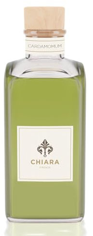 Chiara Firenze - FRAGRANZA Ambiente Cardamomum 200 ML Bottiglia + Bastoncini - Made in Italy - Mandarino - Cardamomum - Cedro