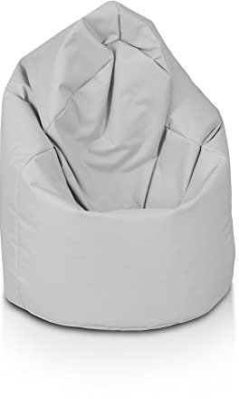 Ecopuf - Sako Pouf Sessel Outdoor - Sitzsack Kinderzimmer - Robuster Stoffsack - Entspannungssessel - Wohnungseinrichtung - Sessel Größe XL - 85x135cm, Perle Nc13