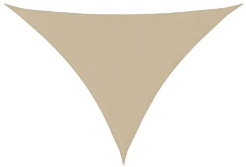 vidaXL Parasole a Vela Ombra Tenda da Sole Elegante Moderna Anti UV Giardino Frangisole Terrazza Balcone Oxford Triangolare 4x5x6,4 m Beige
