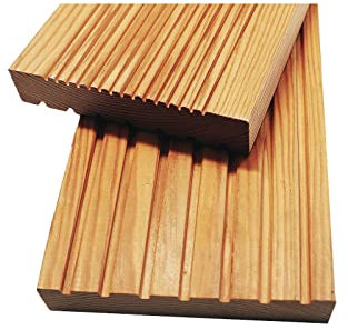 HOME DELUXE - Holz Terrassendiele Lärche ARIS - 16 m², Inkl. Unterkonstruktion und Montagematerial I Terrassenboden Poolumrandung Balkonbelag