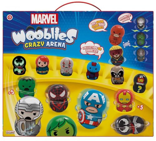 Marvel Wooblies K02WBM005 1 Ultra Rare Sammelfigur Magnetfigur Spielzeug Battle Crazy Arena für Jungen & Mädchen ab 3 Jahren, gemischte Farben