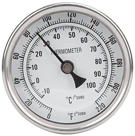 Termometro da 1/2 Npt in acciaio inox, termometro per pentole filettate, termometro a quadrante in metallo, accessori per attrezzature per la produzione di birra Termometro per barbecue