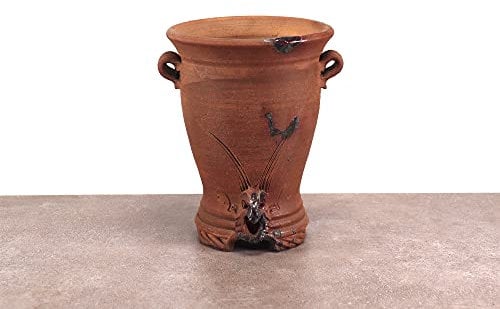 Palatina Werkstatt hoher Pflanzpokal Amphore aus Terracotta | handgefertigtes Pflanzgefäß Blumentopf Vase Balkon Garten Terrasse (Groß)