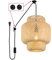 SUNLLOK Handgewebte Bambus Lampe Pendelleuchte für Esstisch, Rattan Decke Hängelampe Korblampe mit Stecker, Vintage Kronleuchter Deckenleuchte Deko für Wohnzimmer Kochinsel Restaurant