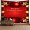 Banemi Bunter Teppich, Frohe Weihnachten Weihnachtskugeln und Sterne Rot Gelb Polyester Tapisserie EIN Himmlisches 240X220cm