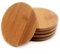 LPAYOK Cubiertas de Bambú para Tazas - Juego de 4 Tapas de Madera para Tazas de Vidrio de Té y Café