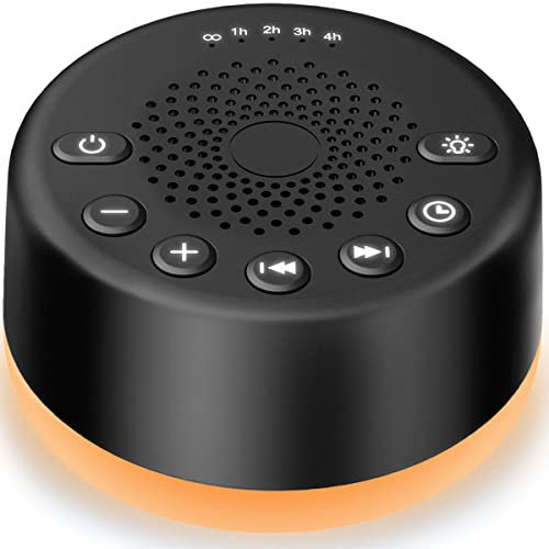 Sound Machine Easysleep White Noise Machine con 25 suoni rilassanti e luci notturne con funzione di memoria, 32 livelli di volume e 5 timer di spegnimento alimentato da CA o USB per dormire relax