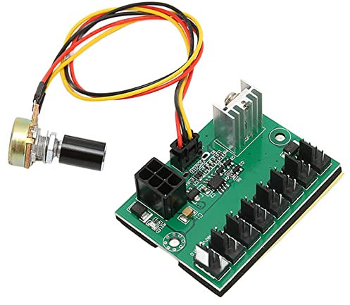 Elprico PC Gehäuse Lüfter Hub, 2 Pin 3 Pin 4 Pin PC Lüfter Hub PWM Lüfter Adapter Regler PC Gehäuse Lüfter Hub 8 Wege Splitter 12V Drehzahlregler für PC Lüfter