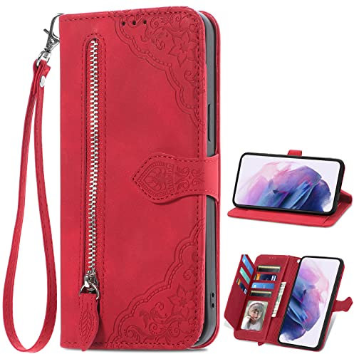 Baifu Handyhülle für LG Velvet 5G Hülle Reißverschluss Tasche, PU Leder Hülle Brieftasche Handytasche Cover Kompatibel für LG Velvet 5G
