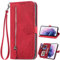 Baifu Handyhülle für LG Velvet 5G Hülle Reißverschluss Tasche, PU Leder Hülle Brieftasche Handytasche Cover Kompatibel für LG Velvet 5G
