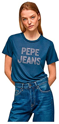 Pepe Jeans Damen Niko T-Shirt, Blue (Ocean), S
