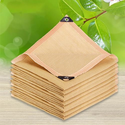 Voile Ombrage,HDPE Toile D'ombrage Pergola Serres Filet D'ombrage,Protection Rayons 80-95% UV Filet D'ombrage,pour La Couverture VéGéTale/Jardin/Voitures/Terrasse/Camping,Beige,3x4m