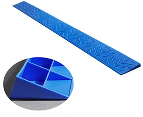 Kunststoff-Rollstuhlrampe Stufenrampe rutschfeste Schwellenrampe Türschwellenrampe Für Hauskehrmaschine Roboter Klettermatte Türstufen Rampenplatte, Blau (Size : 100 * 8 * 2.5cm)