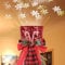 Hut Weihnachtsbaumspitze mit Projektorlampe, 45cm Rot Christbaumspitze, Schneeflocken Lichteffekte Baumspitze Weihnachten, Christbaumschmuck, Weihnachtsbaumschmuck, Weihnachtsbaum deko, Weihnachtsdeko