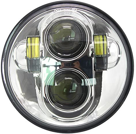 BATLAM 5,75 Zoll LED Projektor Scheinwerfer Nebelscheinwerfer Abblendlicht Für Harley David Für Softail Dyna Sportster,Silber