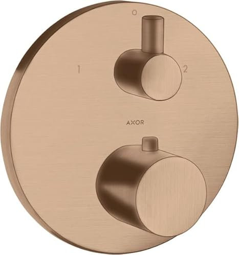 hansgrohe AXOR Uno² Thermostat Unterputz mit Ab- und Umstellventil, 2 Verbraucher, 38720310, Farbe: Brushed Red Gold