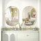 CASSILANDO Lot de 2 miroirs ovales de Salle de Bain ovales de 50x75 cm, Miroir à Cadre en métal, à Suspendre horizontalement ou verticalement, Miroir Mural Unique, Miroir de courtoisie doré pour