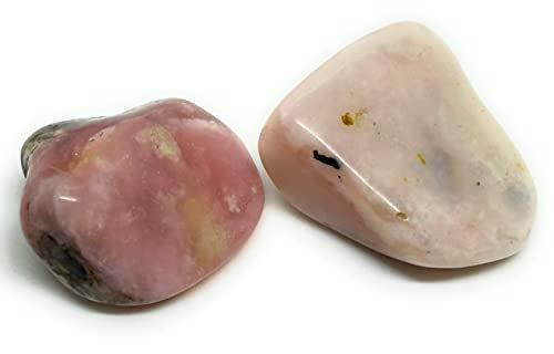 Trommelsteine, Edelsteine, Handschmeichler, Heilsteine (2 Stk) - verschiedene Steine wählbar (z.B. Amethyst, Jaspis, Tigerauge, Mondstein, Aventurin u.a.) - 2er Set (Anden-Opal pink)